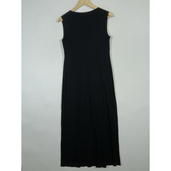 Chico's Black Sleeveless Front Cross Maxi Jersey Sheath Dress Womens 0 Small 4 - Picture 4 of 5